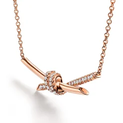 Tiffany & Co. Tiffany Knot Pendant in Rose Gold with Diamonds | ^ Necklaces & Pendants|Gifts for Her