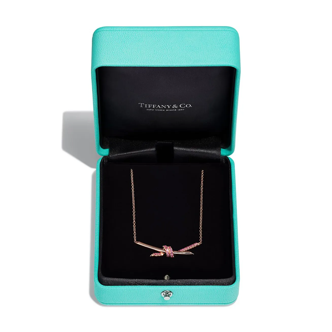 Tiffany & Co. Tiffany Knot Pendant in Rose Gold with Pink Sapphires | ^ Necklaces & Pendants|Gifts for Her
