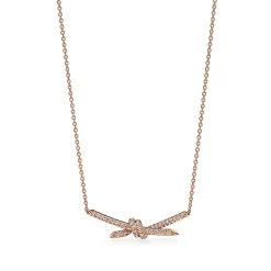 Tiffany & Co. Tiffany Knot Pendant in Rose Gold with Diamonds | ^ Necklaces & Pendants|Rose Gold Jewelry