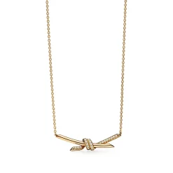 Tiffany & Co. Tiffany Knot Pendant in Yellow Gold with Diamonds | ^ Necklaces & Pendants|Gifts for Her