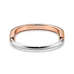 Tiffany & Co. Tiffany Lock Bangle in Rose and White Gold | ^ Bracelets|Gifts for Her