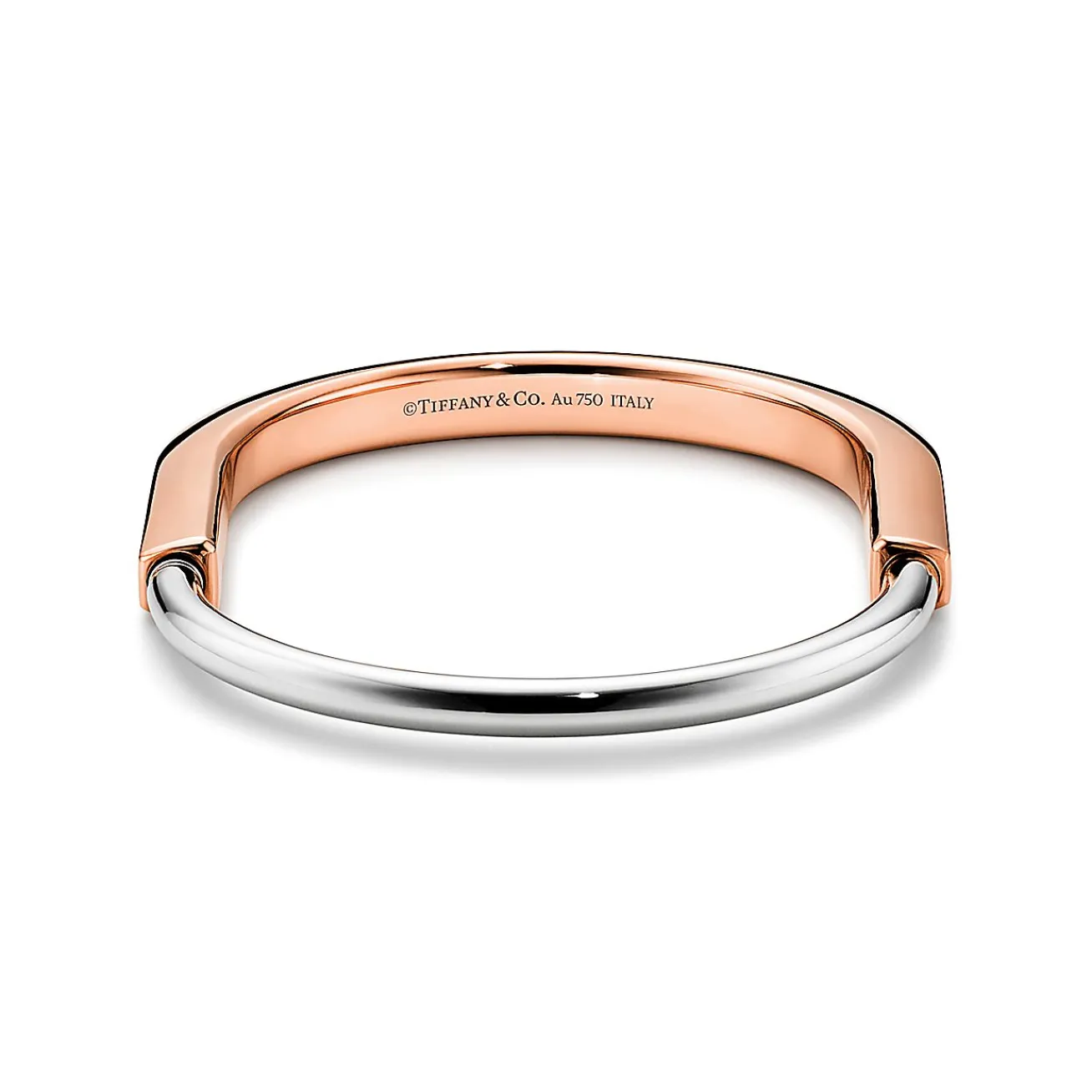 Tiffany & Co. Tiffany Lock Bangle in Rose and White Gold | ^ Bracelets|Gifts for Her