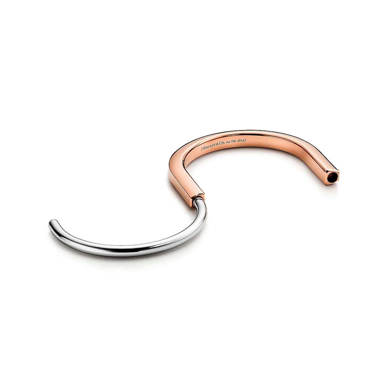 Tiffany & Co. Tiffany Lock Bangle in Rose and White Gold | ^ Bracelets|Gifts for Her