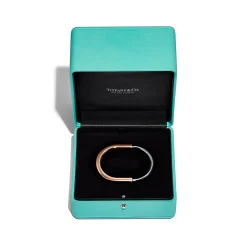 Tiffany & Co. Tiffany Lock Bangle in Rose and White Gold | ^ Bracelets|Gifts for Her