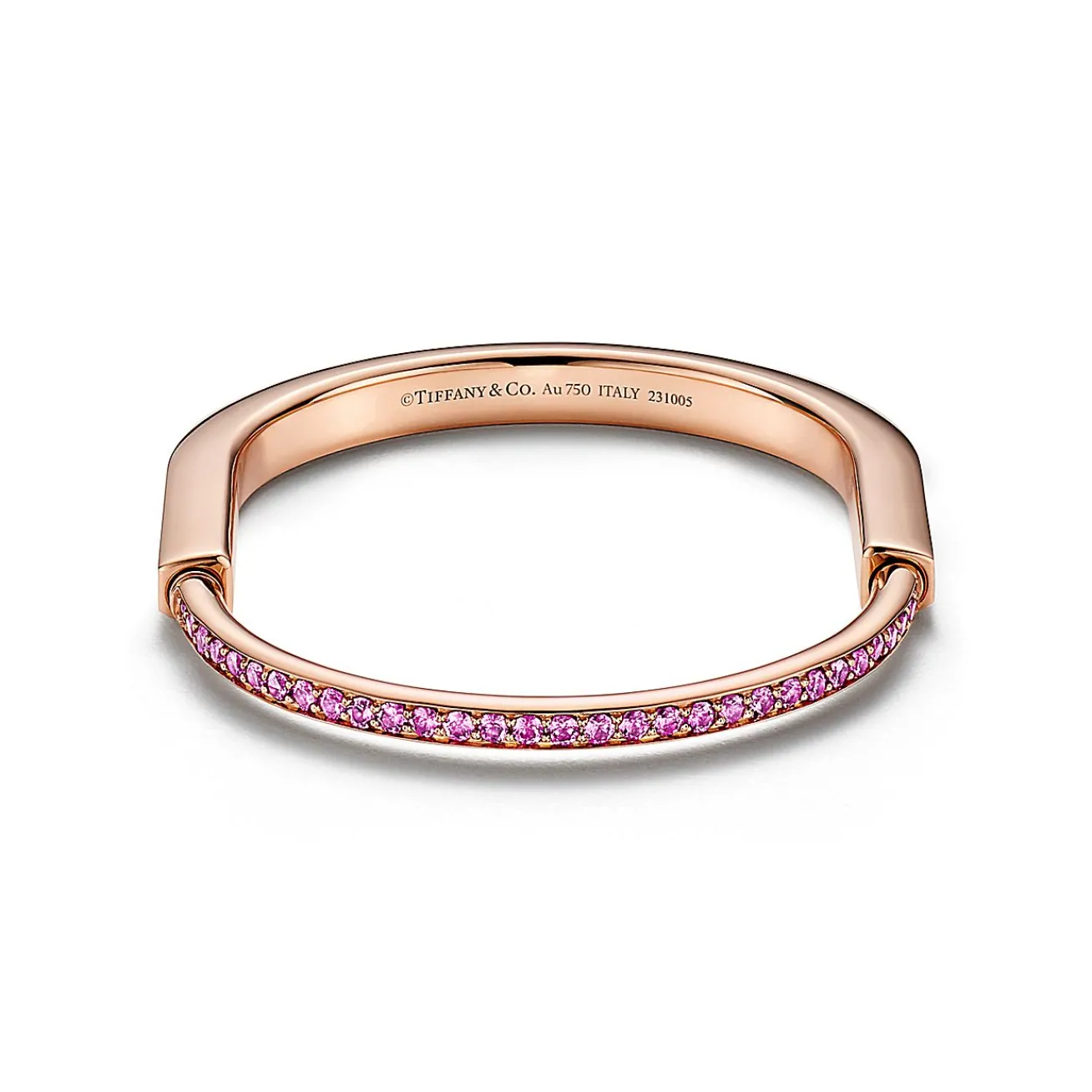 Tiffany & Co. Tiffany Lock Bangle in Rose Gold with Pink Sapphires | ^ Bracelets|New Jewelry