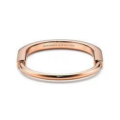 Tiffany & Co. Tiffany Lock Bangle in Rose Gold with Diamond Accents | ^ Bracelets|Men's Jewelry