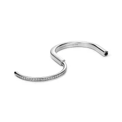 Tiffany & Co. Tiffany Lock Bangle in White Gold with Half Pavé Diamonds | ^ Bracelets|Men's Jewelry