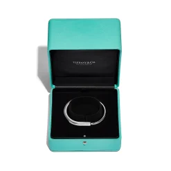 Tiffany & Co. Tiffany Lock Bangle in White Gold with Half Pavé Diamonds | ^ Bracelets|Men's Jewelry