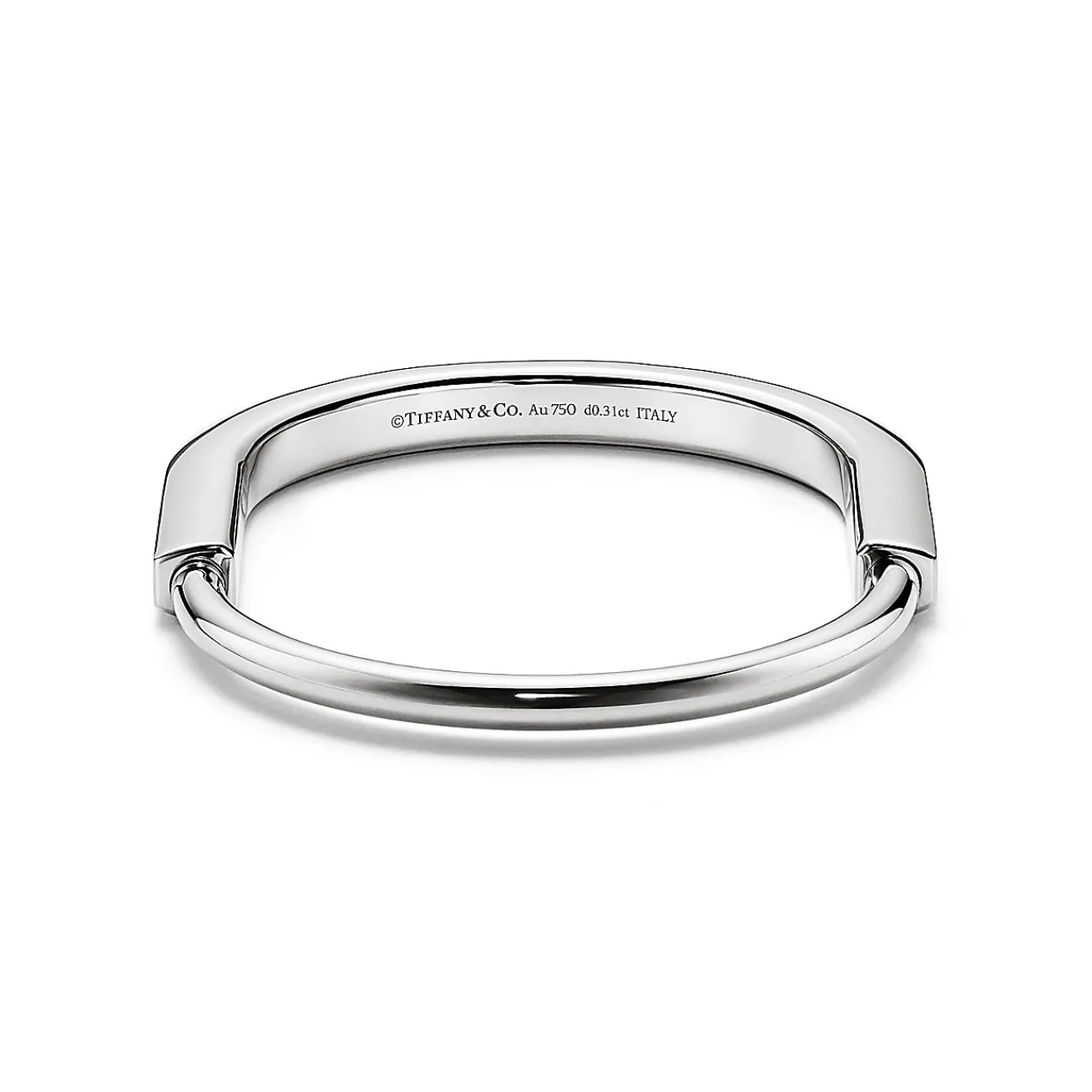 Tiffany & Co. Tiffany Lock Bangle in White Gold with Diamond Accents | ^ Bracelets|Men's Jewelry