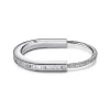 Tiffany & Co. Tiffany Lock Bangle in White Gold with Baguette and Pavé Diamonds | ^ Bracelets|Diamond Jewelry