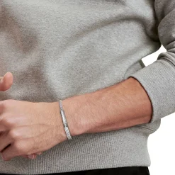 Tiffany & Co. Tiffany Lock Bangle in White Gold with Baguette and Pavé Diamonds | ^ Bracelets|Diamond Jewelry