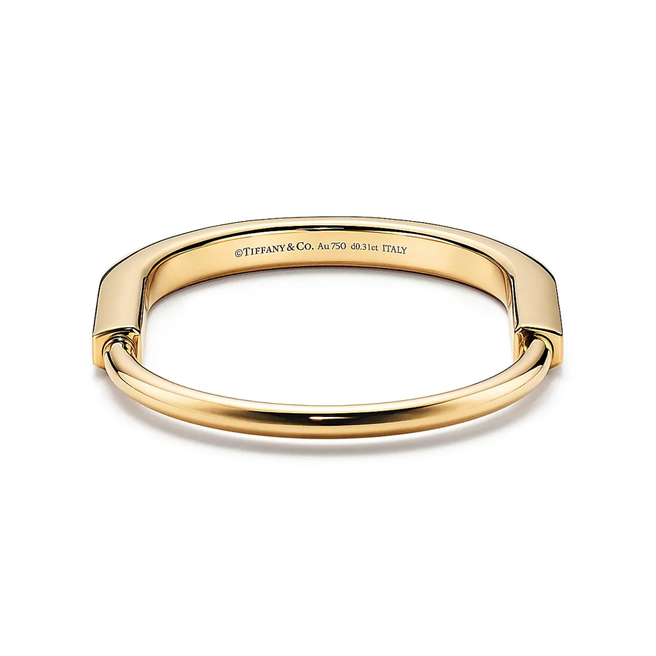 Tiffany & Co. Tiffany Lock Bangle in Yellow Gold with Diamond Accents | ^ Bracelets|Men's Jewelry