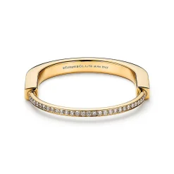 Tiffany & Co. Tiffany Lock Bangle in Yellow Gold with Full Pavé Diamonds | ^ Bracelets|Men's Jewelry