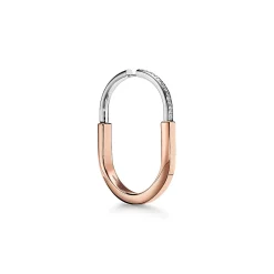 Tiffany & Co. Tiffany Lock Earrings in Rose and White Gold with Diamonds, Extra Large | ^ Earrings|Hoop Earrings
