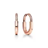 Tiffany & Co. Tiffany Lock Earrings in Rose Gold with Diamonds, Medium | ^ Earrings|Hoop Earrings
