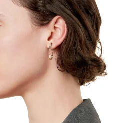 Tiffany & Co. Tiffany Lock Earrings in Rose Gold with Diamonds, Medium | ^ Earrings|Hoop Earrings