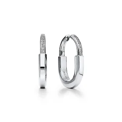 Tiffany & Co. Tiffany Lock Earrings in White Gold with Diamonds, Medium | ^ Earrings|Gifts for Her