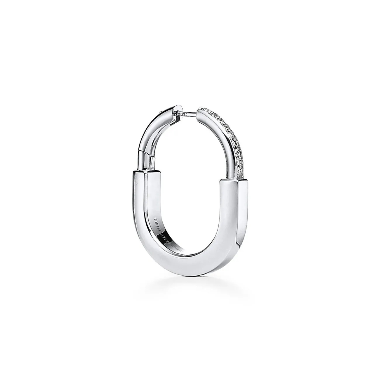 Tiffany & Co. Tiffany Lock Earrings in White Gold with Diamonds, Medium | ^ Earrings|Gifts for Her