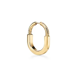 Tiffany & Co. Tiffany Lock Earrings in Yellow Gold with Diamonds, Medium | ^ Earrings|Gifts for Her