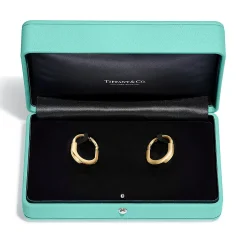 Tiffany & Co. Tiffany Lock Earrings in Yellow Gold with Diamonds, Medium | ^ Earrings|Gifts for Her