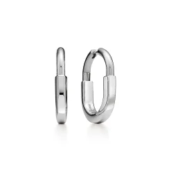Tiffany & Co. Tiffany Lock Earrings in White Gold, Medium | ^ Earrings|Hoop Earrings