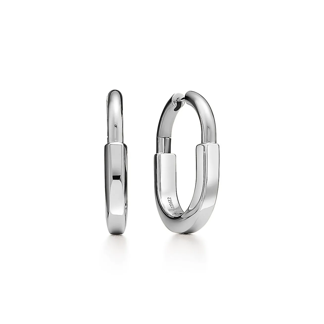 Tiffany & Co. Tiffany Lock Earrings in White Gold, Medium | ^ Earrings|Hoop Earrings