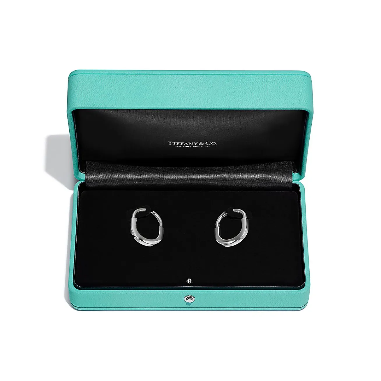 Tiffany & Co. Tiffany Lock Earrings in White Gold, Medium | ^ Earrings|Hoop Earrings