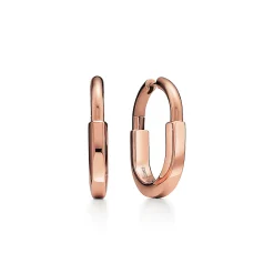 Tiffany & Co. Tiffany Lock Earrings in Rose Gold, Medium | ^ Earrings|Hoop Earrings