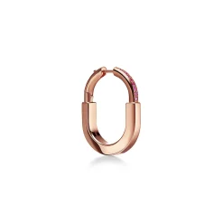 Tiffany & Co. Tiffany Lock Medium Earrings in Rose Gold with Pink Sapphires | ^ Earrings|New Jewelry