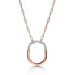 Tiffany & Co. Tiffany Lock Pendant in Rose and White Gold with Diamonds, Extra Large | ^ Necklaces & Pendants|Rose Gold Jewelry