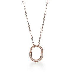 Tiffany & Co. Tiffany Lock Pendant in Rose Gold with Pavé Diamonds, Medium | ^ Necklaces & Pendants|Rose Gold Jewelry