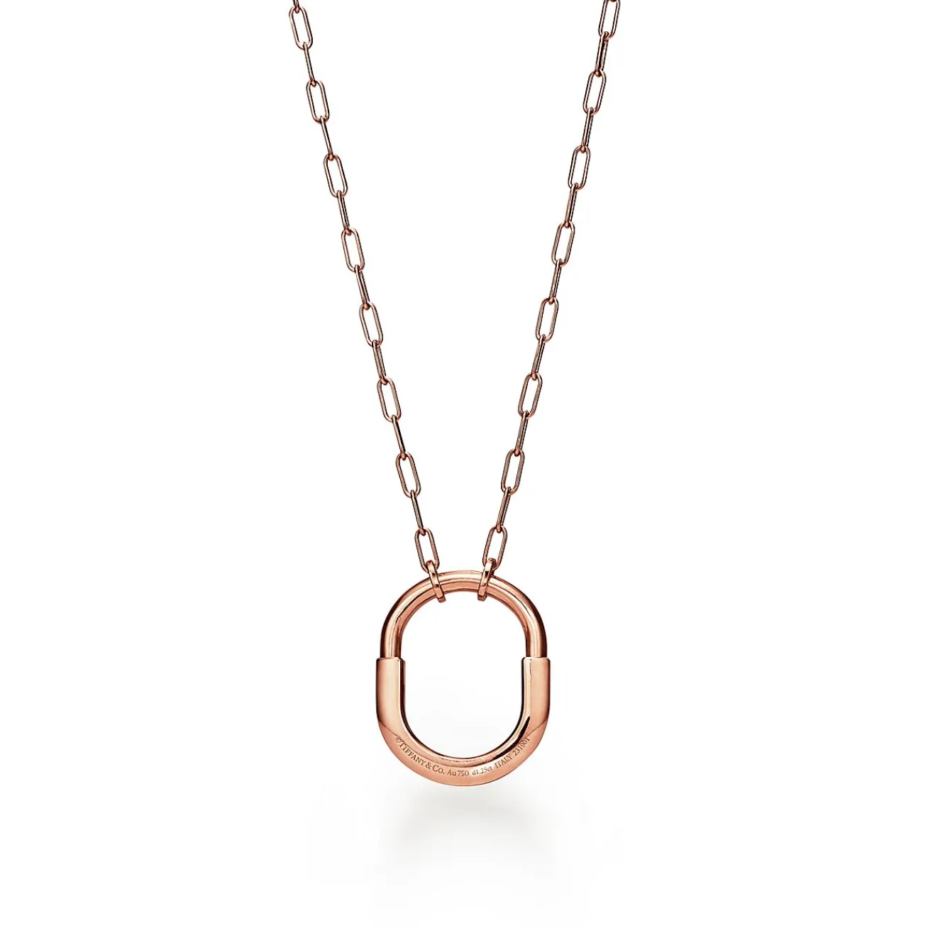 Tiffany & Co. Tiffany Lock Pendant in Rose Gold with Pavé Diamonds, Medium | ^ Necklaces & Pendants|Rose Gold Jewelry
