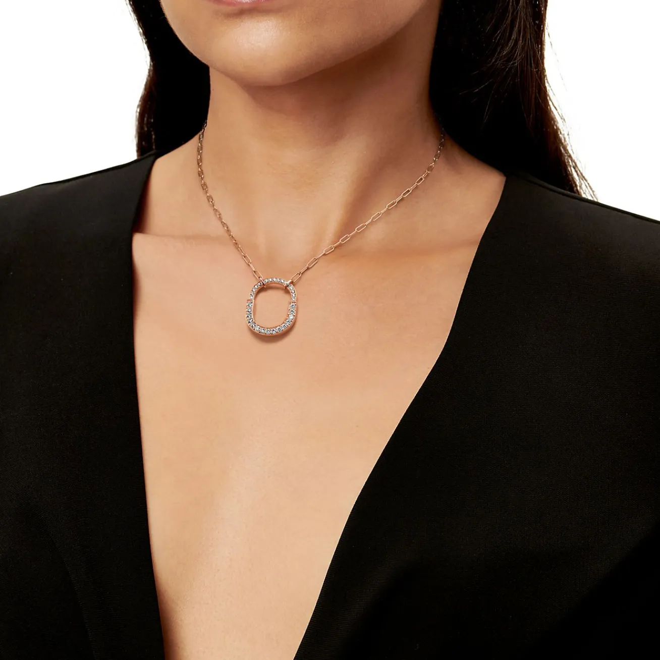 Tiffany & Co. Tiffany Lock Pendant in Rose Gold with Pavé Diamonds, Medium | ^ Necklaces & Pendants|Rose Gold Jewelry