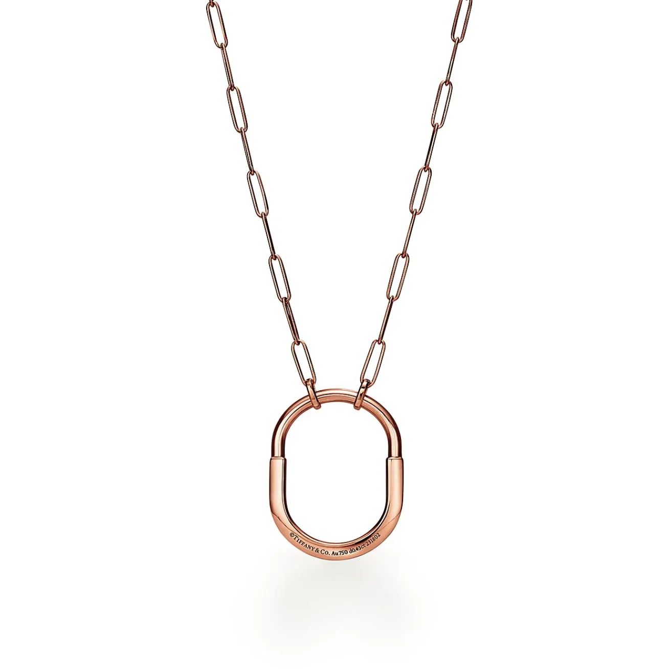 Tiffany & Co. Tiffany Lock Pendant in Rose Gold with Diamonds, Large | ^ Necklaces & Pendants|Rose Gold Jewelry
