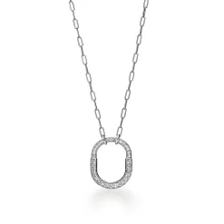 Tiffany & Co. Tiffany Lock Pendant in White Gold with Pavé Diamonds, Medium | ^ Necklaces & Pendants|Diamond Jewelry