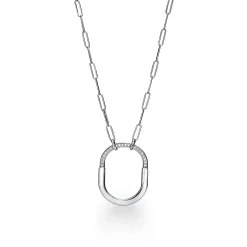 Tiffany & Co. Tiffany Lock Pendant in White Gold with Diamonds, Large | ^ Necklaces & Pendants|Diamond Jewelry