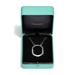 Tiffany & Co. Tiffany Lock Pendant in White Gold with Diamonds, Large | ^ Necklaces & Pendants|Diamond Jewelry