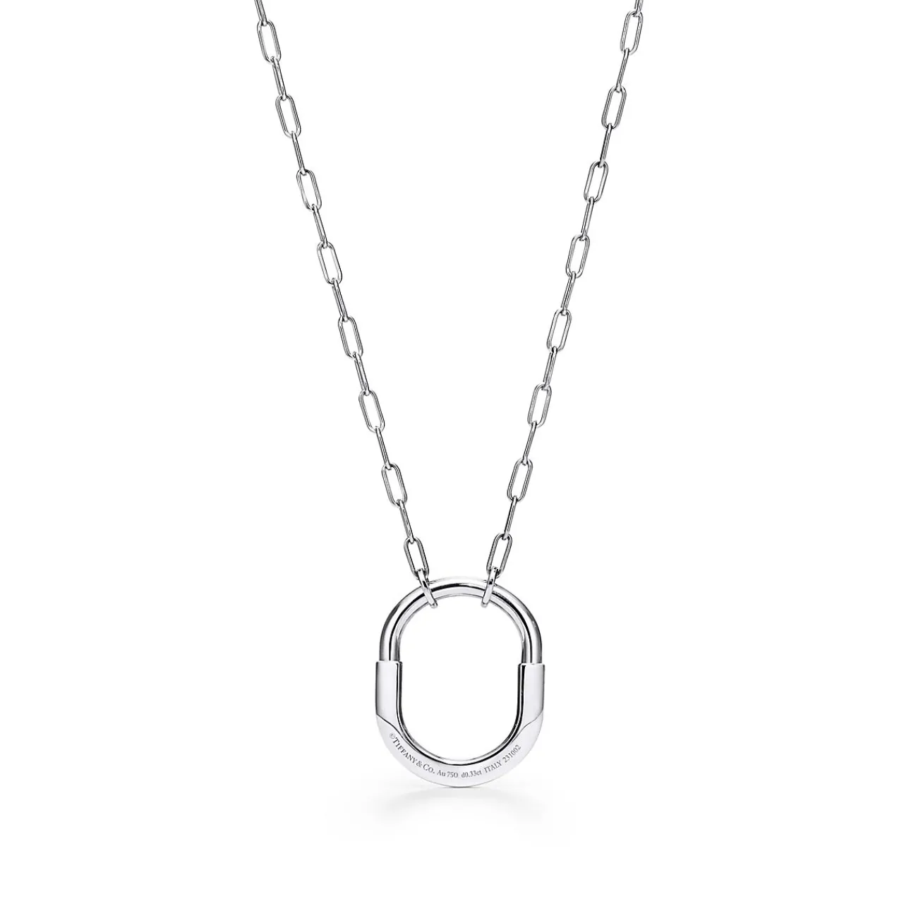 Tiffany & Co. Tiffany Lock Pendant in White Gold with Diamonds, Medium | ^ Necklaces & Pendants|Gifts for Her