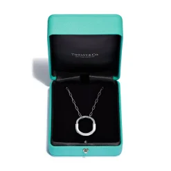 Tiffany & Co. Tiffany Lock Pendant in White Gold with Diamonds, Medium | ^ Necklaces & Pendants|Gifts for Her