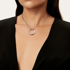 Tiffany & Co. Tiffany Lock Pendant in White Gold with Diamonds, Medium | ^ Necklaces & Pendants|Gifts for Her