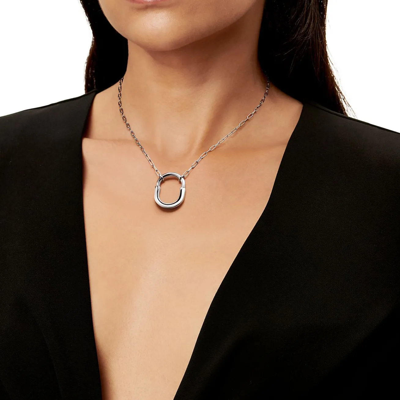 Tiffany & Co. Tiffany Lock Pendant in White Gold, Medium | ^ Necklaces & Pendants|Tiffany Lock