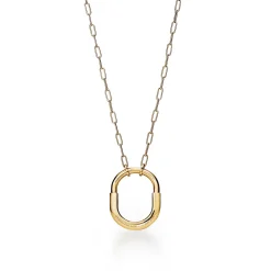 Tiffany & Co. Tiffany Lock Pendant in Yellow Gold with Pavé Diamonds, Medium | ^ Necklaces & Pendants|Gold Jewelry