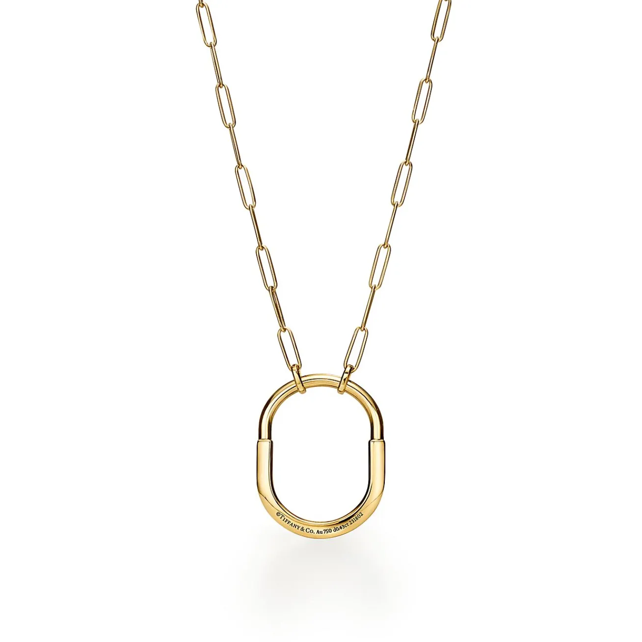 Tiffany & Co. Tiffany Lock Pendant in Yellow Gold with Diamonds, Large | ^ Necklaces & Pendants|Gifts for Her
