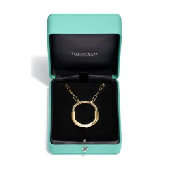 Tiffany & Co. Tiffany Lock Pendant in Yellow Gold with Diamonds, Large | ^ Necklaces & Pendants|Gifts for Her