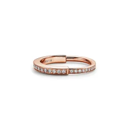 Tiffany & Co. Tiffany Lock Ring in Rose Gold with Pavé Diamonds | ^ Rings|Gifts for Her