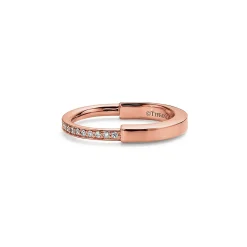 Tiffany & Co. Tiffany Lock Ring in Rose Gold with Diamonds | ^ Rings|Stacking Rings
