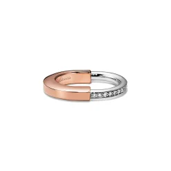 Tiffany & Co. Tiffany Lock Ring in Rose and White Gold with Diamonds | ^ Rings|Stacking Rings