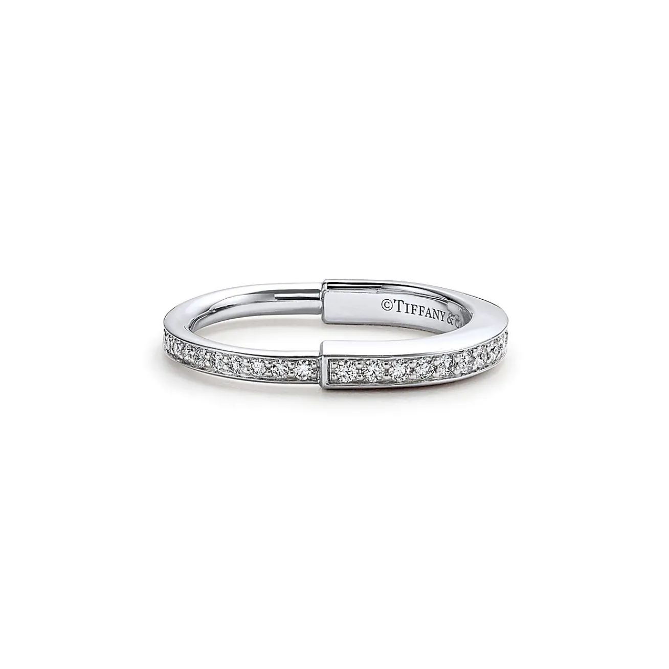 Tiffany & Co. Tiffany Lock Ring in White Gold with Pavé Diamonds | ^ Rings|Gifts for Her