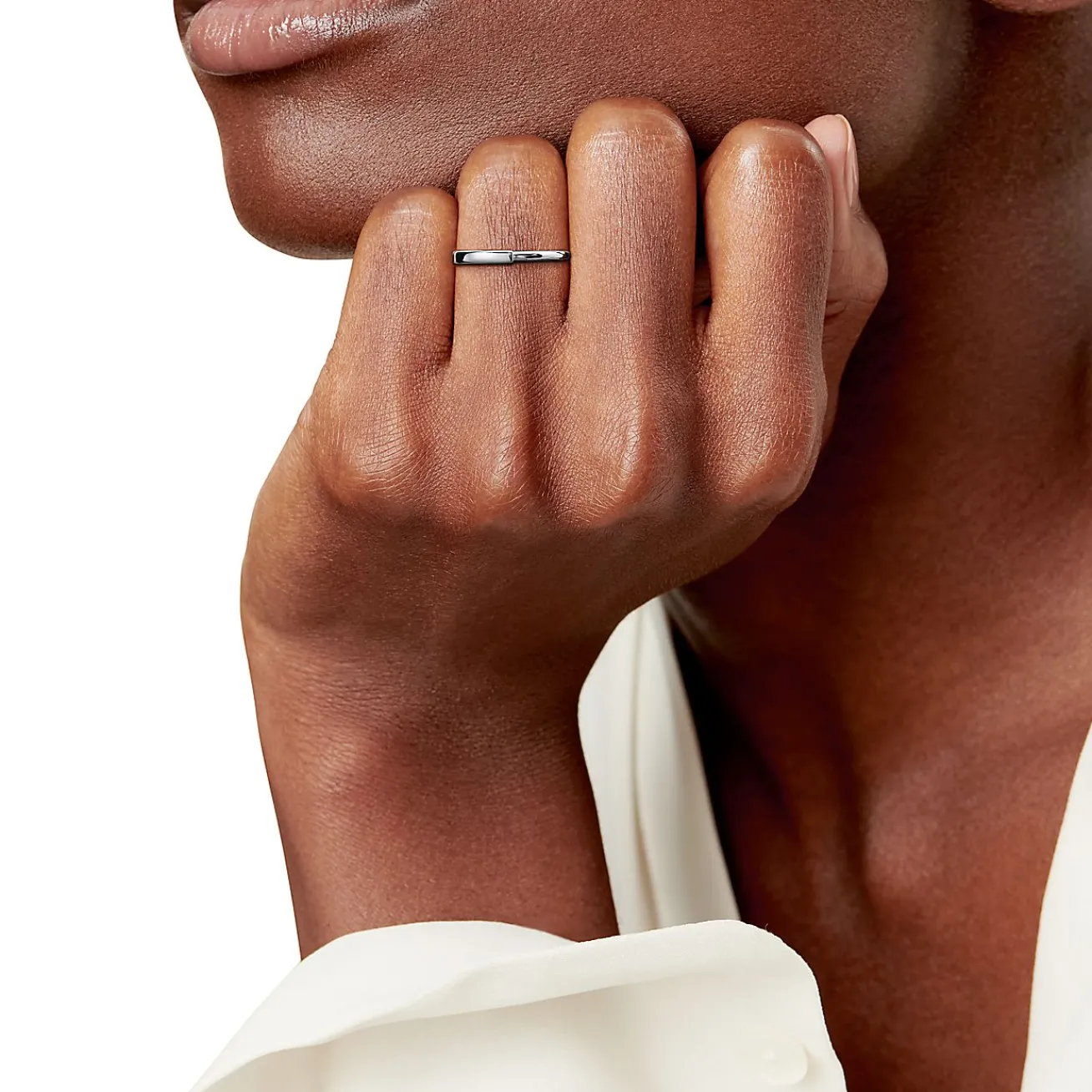 Tiffany & Co. Tiffany Lock Ring in White Gold | ^ Rings|Stacking Rings