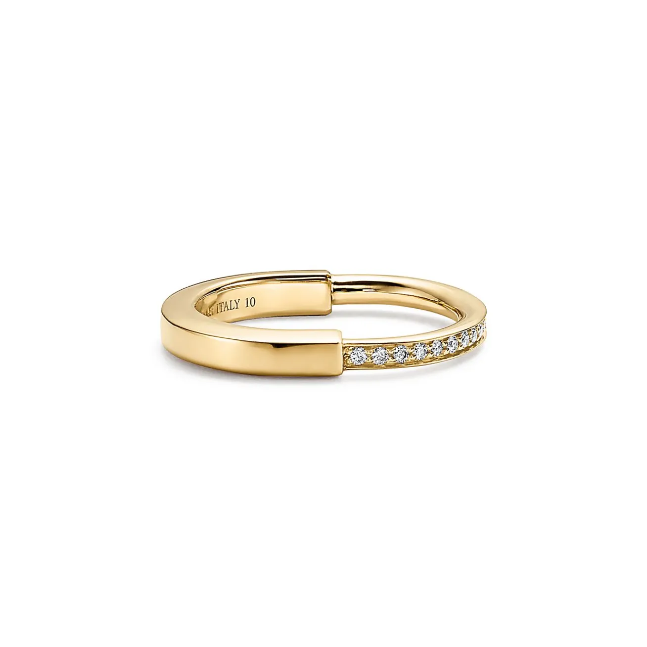 Tiffany & Co. Tiffany Lock Ring in Yellow Gold with Diamonds | ^ Rings|Gifts for Her